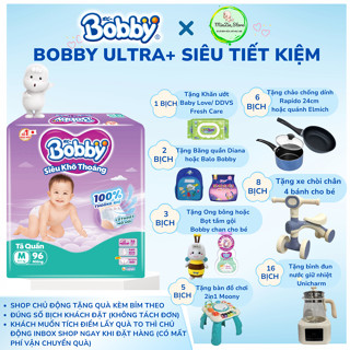  Bỉm Quần Bobby Ultra+ siêu tiết kiệm size M L XL XXL cho bé 