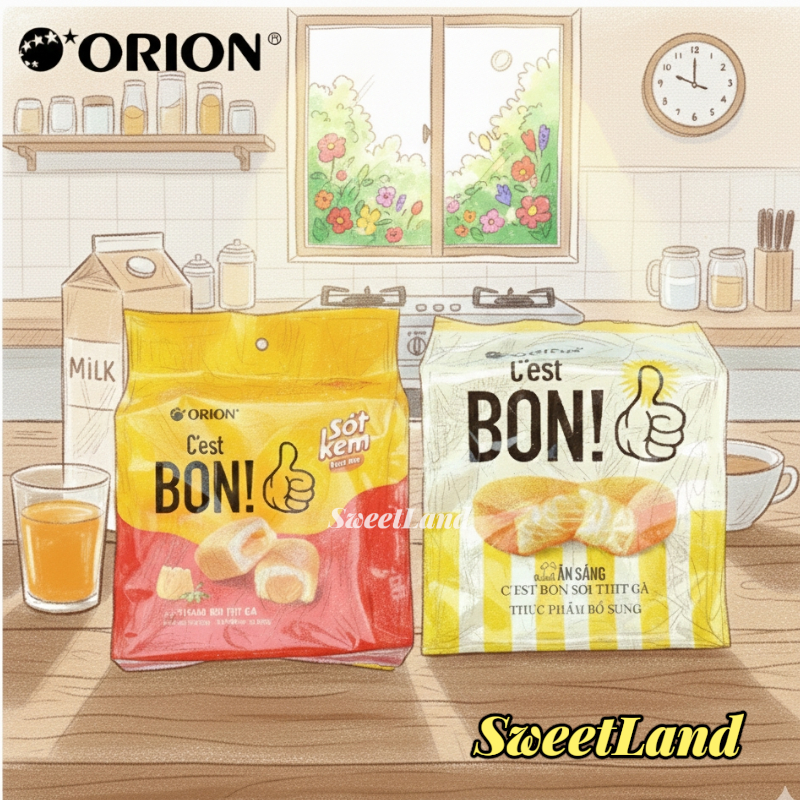 Bánh bông lan sợi thịt gà Orion C'est Bon gói 85g