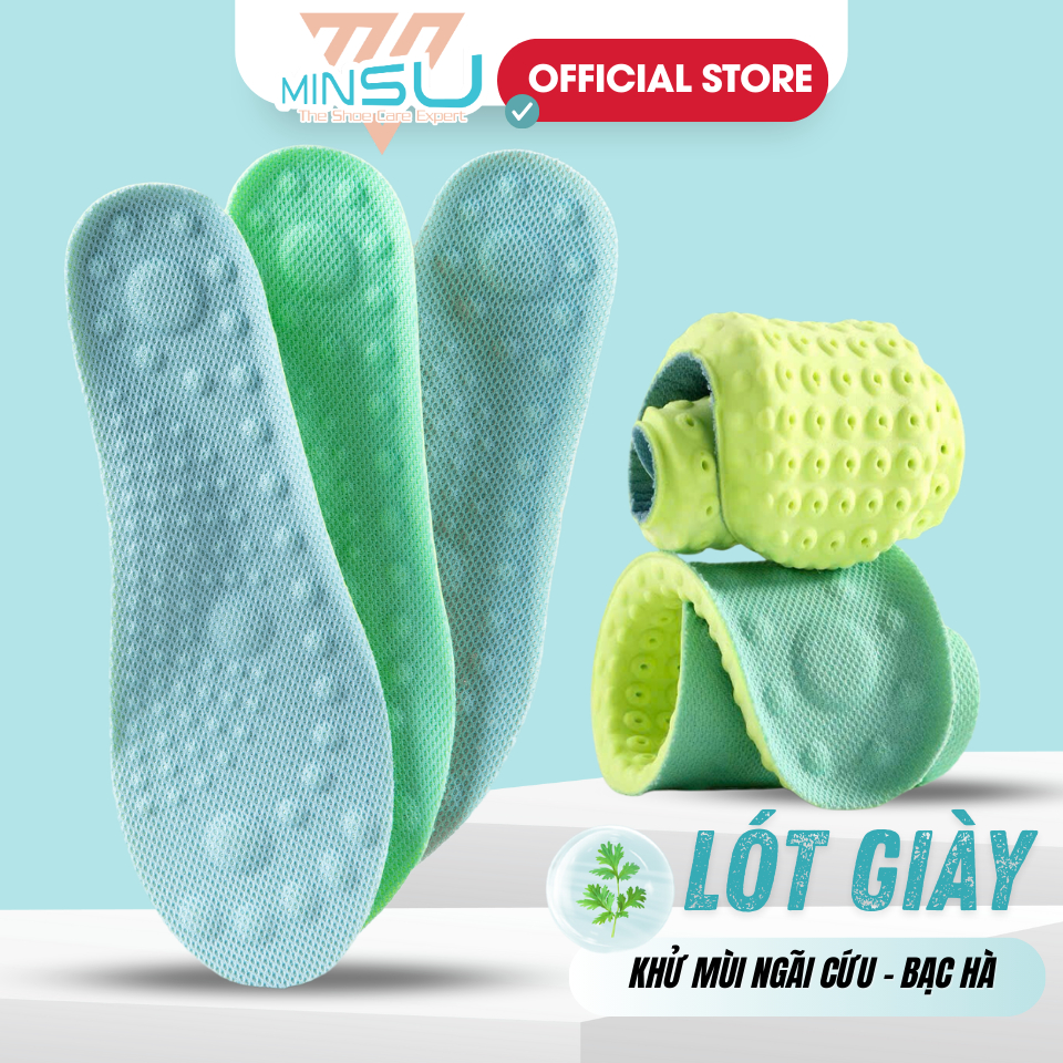 Miếng Lót Giày Khử Mùi Bạc Hà và Ngải cứu M2357 Đệm Lót Giày Thể Thao, Hút Mồ Hôi Thoáng Mát