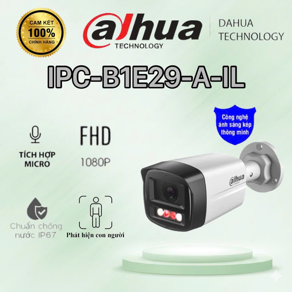 Camera IP 2MP thân trụ DAHUA DH-IPC-B1E29-A-IL