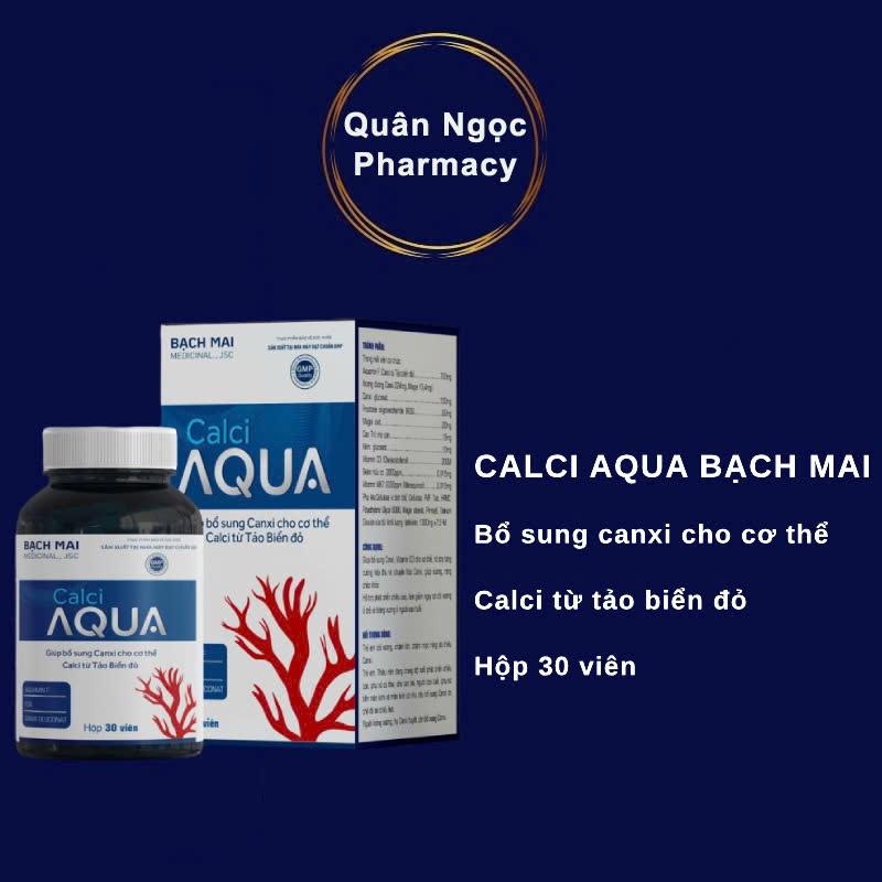 [CHÍNH HÃNG] Viên uống Calci Aqua Bổ sung Canxi cho cơ thể Calci từ tảo biển đỏ