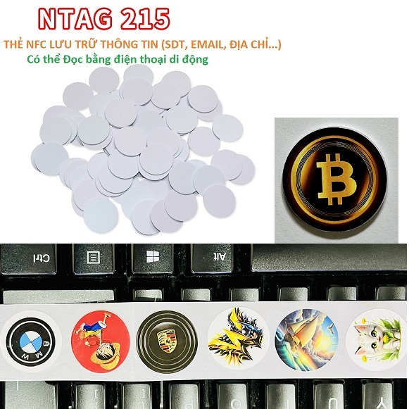 5 Thẻ Thông Minh NFC Ntag215 Ghi Dữ Liệu Bằng Điện Thoại -Thẻ Lưu Thông Tin Cá Nhân Smart Card (Card