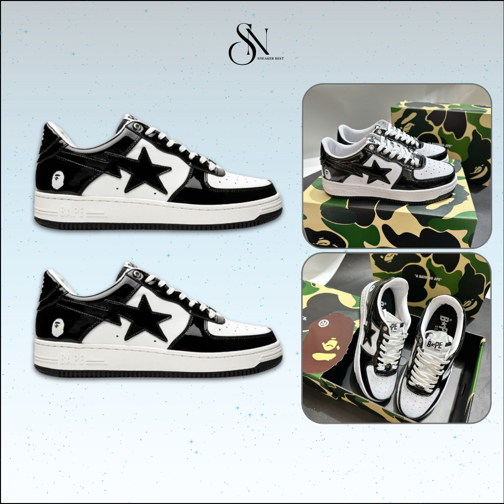 Giày Thể Thao A Bathing Ape Bape Sta Low Black – Sneaker Nam Nữ Bape Sta Cổ Thấp Màu Đen Cá Tính