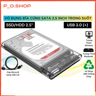 【🔥Rẻ】Box ổ cứng di động 2.5 inch trong suốt USB 2.0 3.0, type C hộp đựng ổ cứng laptop PC