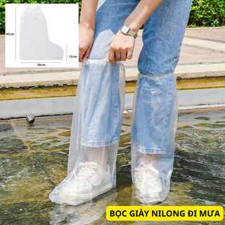 Set 5 đôi giày đi mưa nilong chống thấm, túi bọc giày dùng 1 lần chống nước tiện lợi