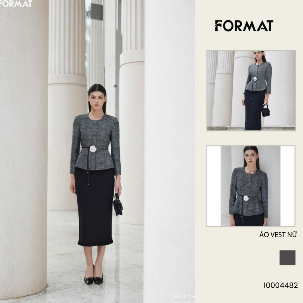 [ONLINE] Áo Vest  nữ Format 10004482 dây lưng rời
