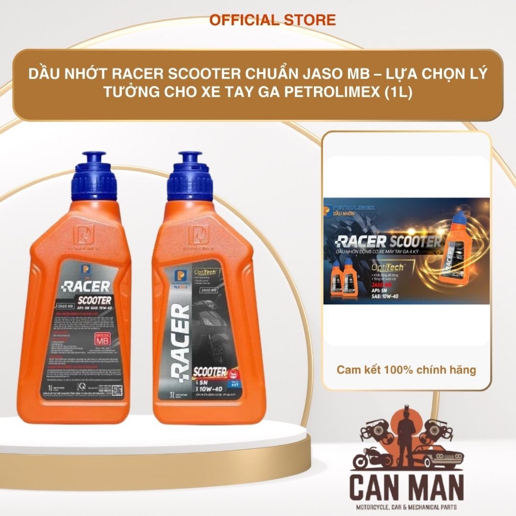 Dầu nhớt Racer Scooter chuẩn JASO MB – lựa chọn lý tưởng cho xe tay ga Petrolimex (1L)
