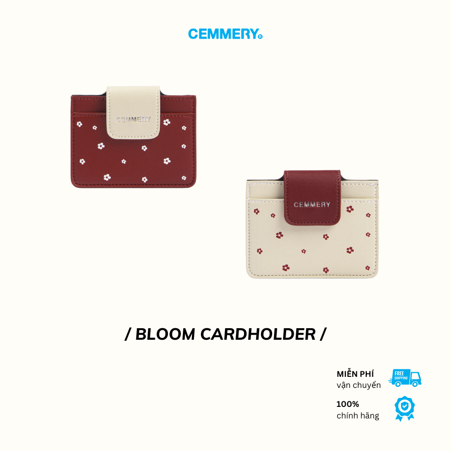 Ví Mini CEMMERY Local Brand Chính Hãng Bloom Cardholder Da PVC In Hoa 4 Ngăn 2 Màu | BigBuy360 - bigbuy360.vn