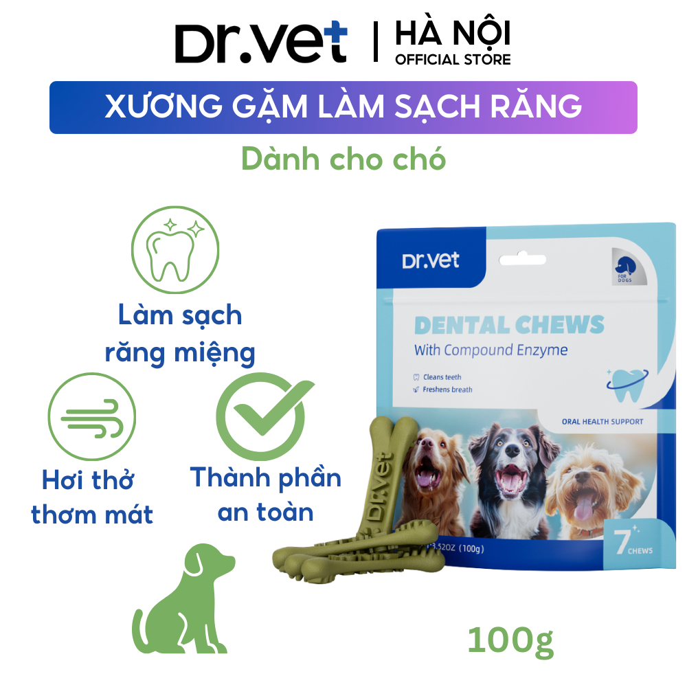 Kẹo Nhai Vệ Sinh Răng Miệng Cho Chó DrVet - Dental Chew 100g