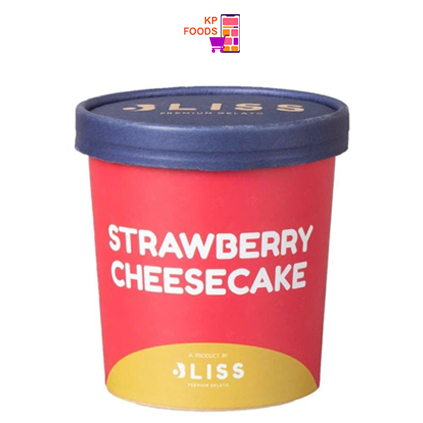 Kem bánh phô mai dâu Bliss Premium Gelato Strawberry Cheesecake 473ML