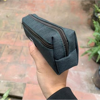 Túi bút vuông 2 ngăn kiểu Nhật ( Xám xanh)