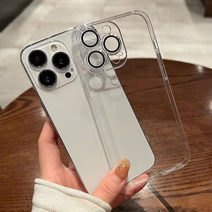 Ốp Lưng lphone Trong Suốt PC Cứng Chống Ố Kèm Lens Bảo Vệ Camera Cho Các Dòng Máy lphone12-17 PK044