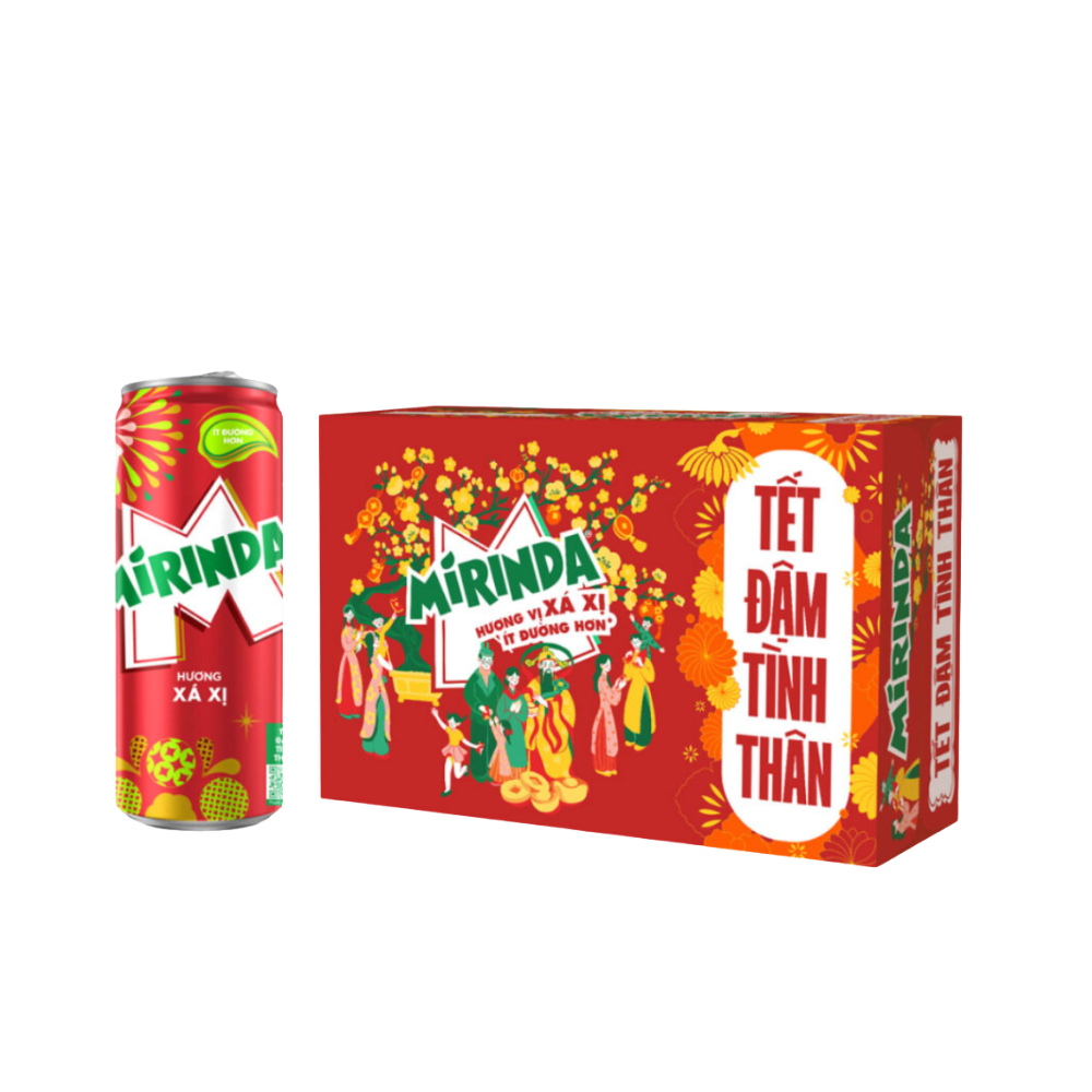 Thùng 24 lon nước ngọt Mirinda xá xị 320ml