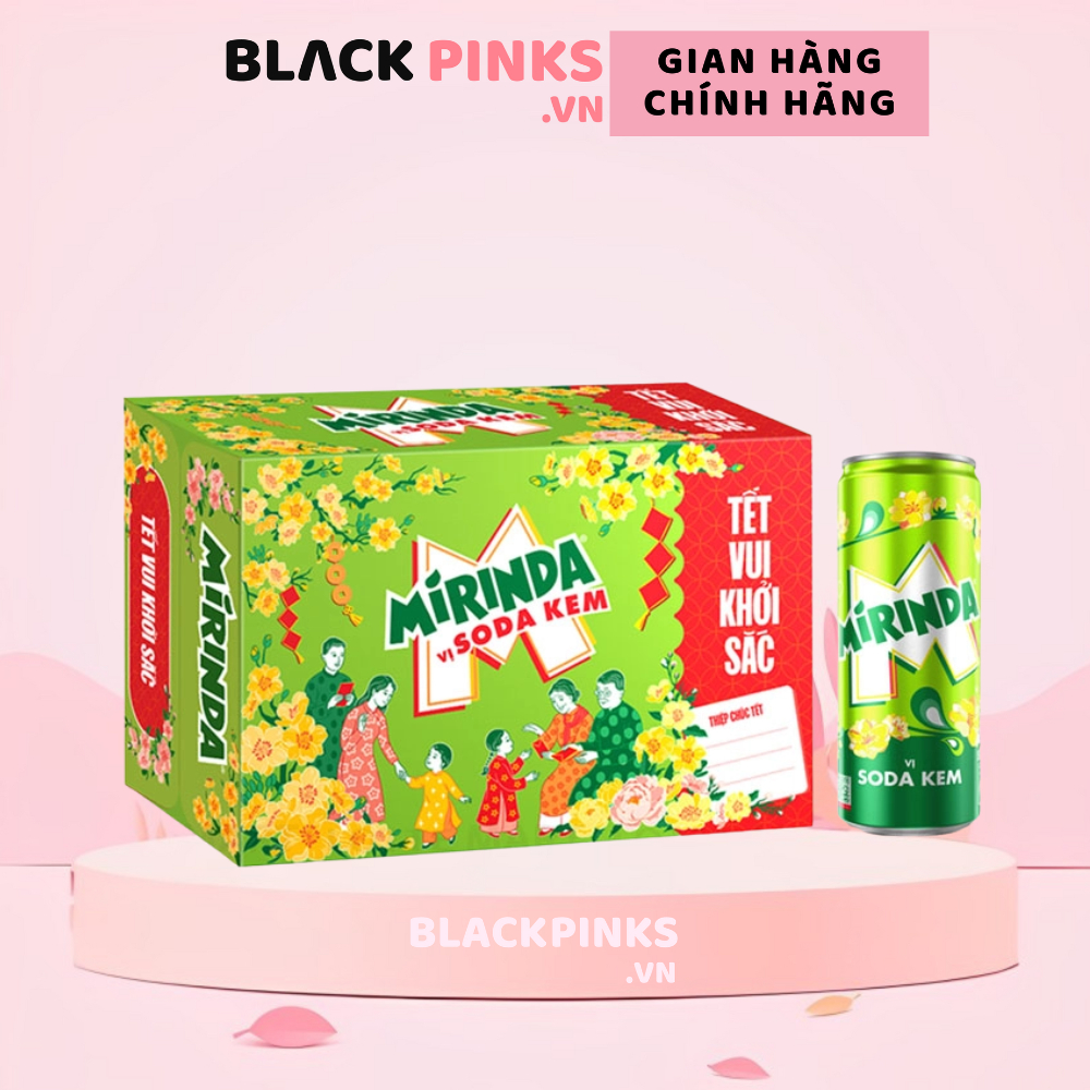Thùng 24 lon nước ngọt Mirinda soda kem 320ml