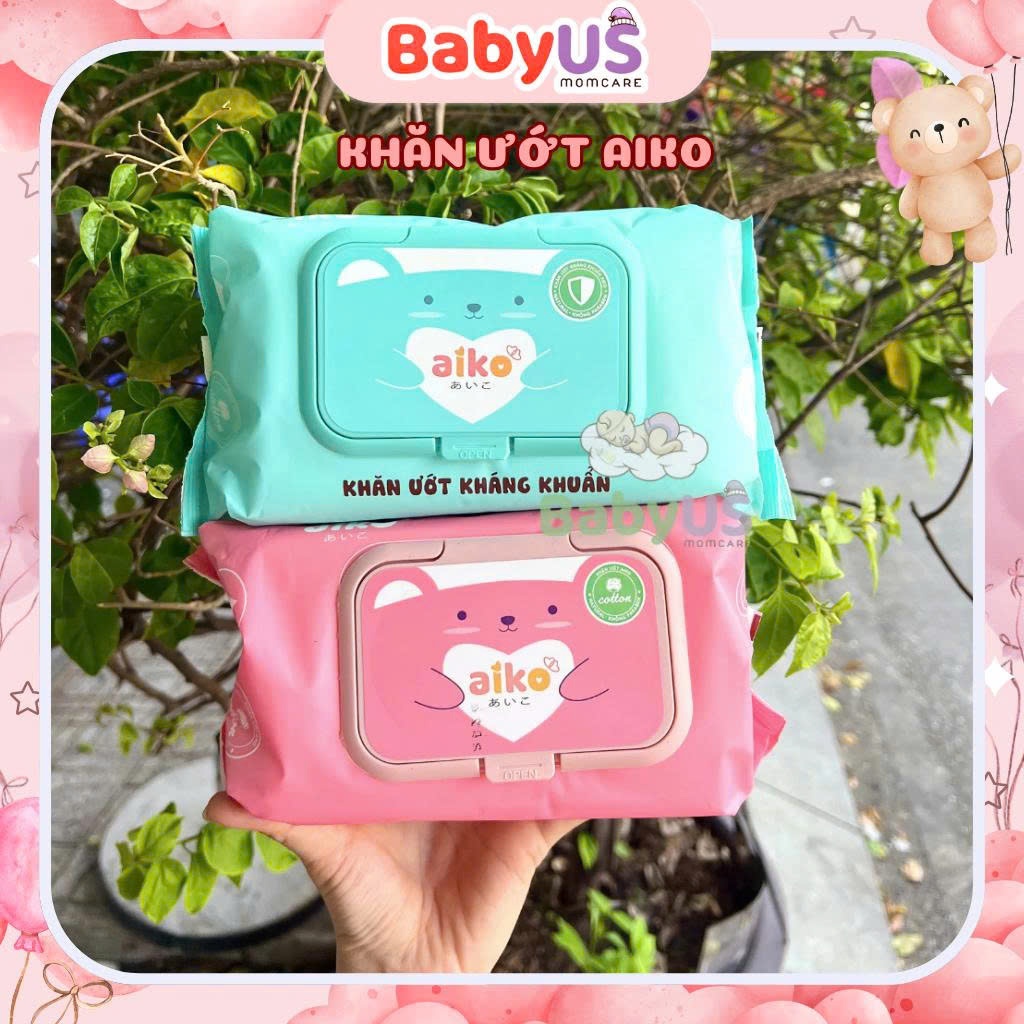 Khăn ướt cao cấp Aiko chính hãng không mùi gói 100 cái [BabyUS]
