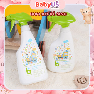 Chai xịt vệ sinh đồ dùng, đồ chơi cho bé Organic đa năng Babyganics Toy + Highchair Cleaner, 502ml