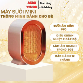  Máy sưởi gốm mini 1200W quạt sưởi tiết kiệm điện dành cho bé - sưởi ấm thông minh 2025 