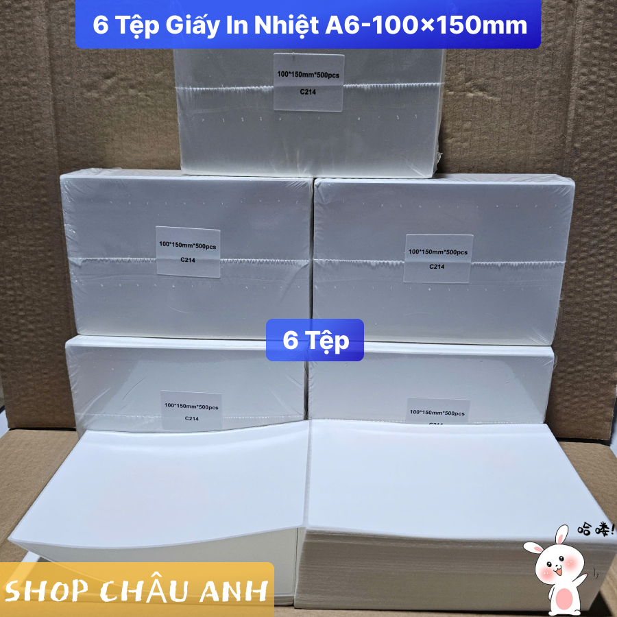 ❌ComBo 6 Tệp A6❌GIẤY IN NHIỆT DECAL A6 -100x150MM /Tệp 500 Tờ, In Bill Shopee, TMĐT. [TTCA]