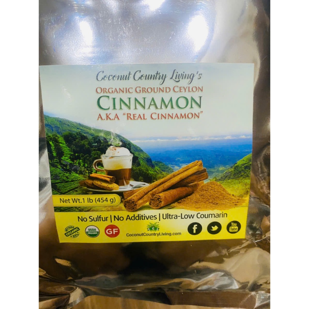 Bột quế Ceylon hữu cơ Organic Ceylon Cinnamon 454g-Coconut Country Living's