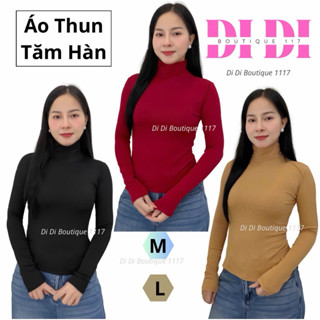  Áo tay dài dáng dài cổ lọ ủ kem chất thun tăm lạnh dày mịn mát không xù lông. Di Di boutique 1117 