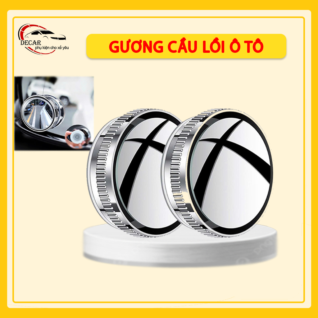 Bộ 2 gương cầu lồi ô tô 360 độ cao cấp, gương chiếu hậu , kính lồi gắn gương oto xóa điểm mù xe tải