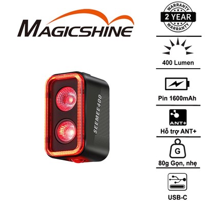 Đèn hậu xe đạp MAGICSHINE SEEMEE 400 độ sáng 400 lumen pin 1600mAH hỗ trợ ANT+