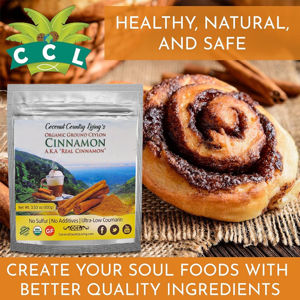 Bột quế Ceylon hữu cơ xay, nguyên chất Ceylon Cinnamon 454g-Coconut Country Living's