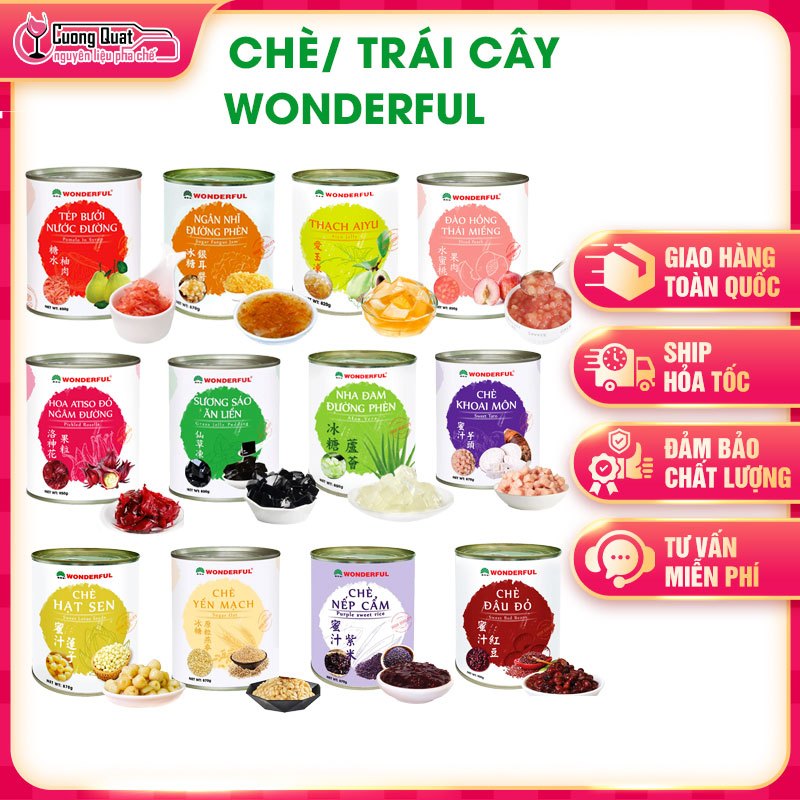 Chè/ Trái cây Wonderful đóng lon –  Ăn liền tiện lợi