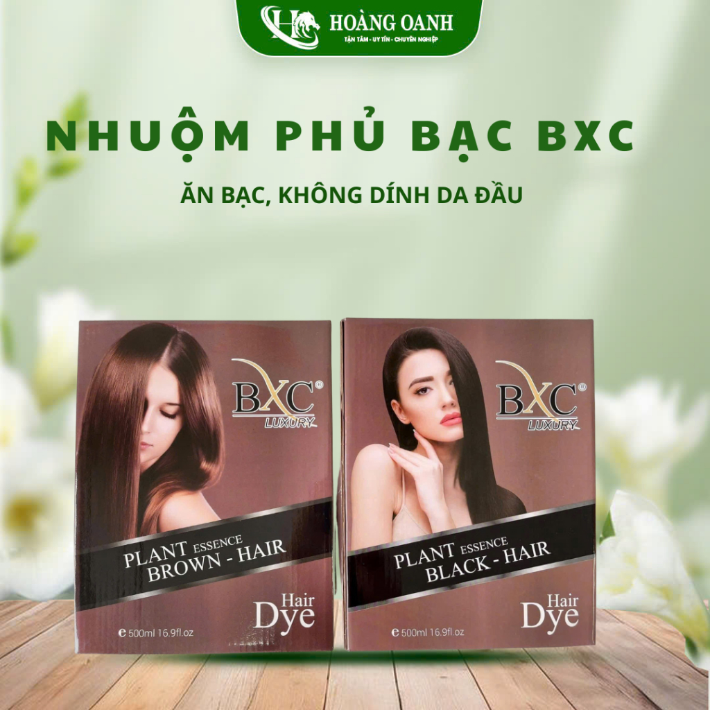 Nhuộm Phủ Bạc Nâu, Đen Thảo Dược BXC luxury 500ml Ăn Bạc, Không Dính Da Đầu Mùi Hương Dể Chịu