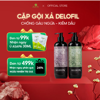  Dầu gội xả sạch gàu kiềm dầu mềm mượt chống gãy rụng phục hồi tóc Delofil Silky Smooth 500 800ml - Mỹ phẩm Xuân Thì 