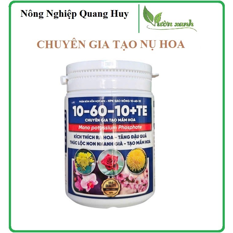 10-60-10+TE (100g) - Phân Bón Lá NPK SIÊU RA HOA, Kích Hoa Trái Vụ, Phân Hóa Mầm Mạnh, Ra Hoa Đồng L