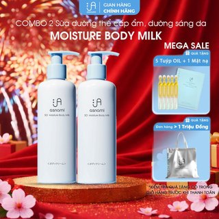  Combo 2 chai Sữa dưỡng thể cấp ẩm dưỡng sáng nâng tone giảm rạn da body Asnami SO Moisture Body Milk 240ml 