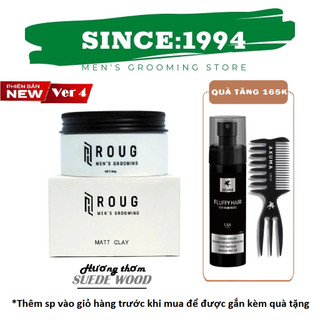  ROUG TRẮNG | Sáp vuốt tóc Roug Matt Clay 90g dành cho tóc dày - Chính Hãng Singapore 