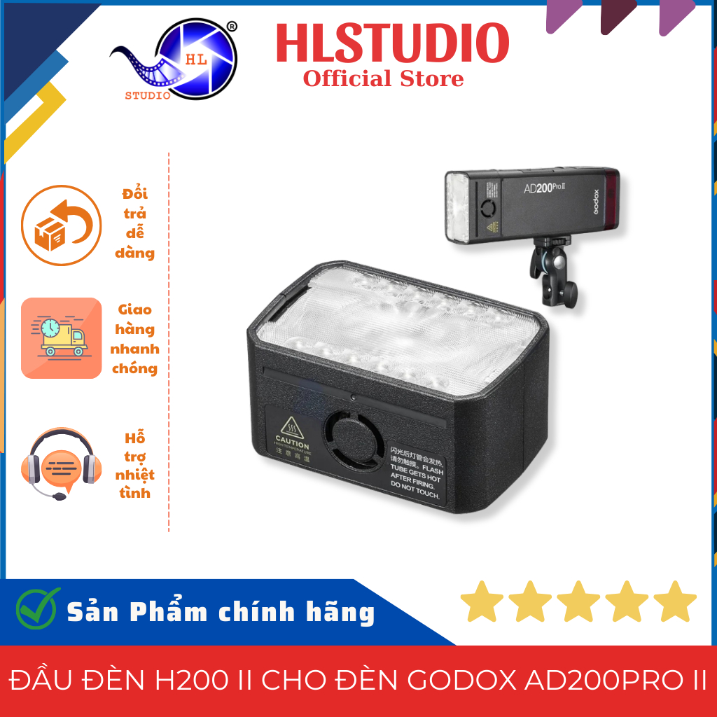 Đầu Đèn H200 II Godox AD200Pro II Fresnel 2800K–6000K 1400Lux HL Studio