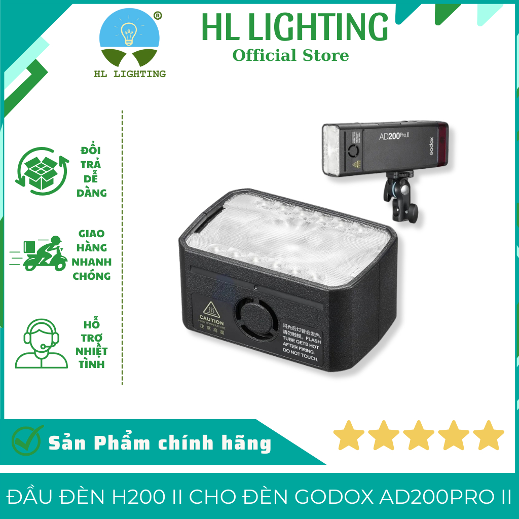 Đầu Đèn H200 II Godox AD200Pro II Fresnel 2800K–6000K 1400Lux HL Lighting
