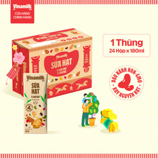  Thùng 24 hộp Sữa hạt 9 loại hạt Vinamilk ít đường - hộp 180ml| Có thể nhận bao bì Tết  Thường  