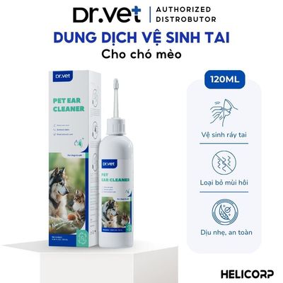 Dung Dịch Vệ Sinh Tai Cho Chó Mèo DrVET Làm Sạch Tai, Ngăn Ngừa Viêm Tai - Pet Ear Cleaner