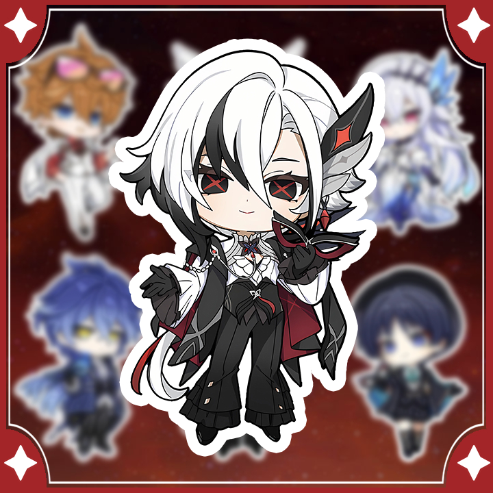 [Genshin Impact] Sticker Arlecchino,Tartaglia, Skirk, Columbina, Scaramouche và Flins  (6 hình)