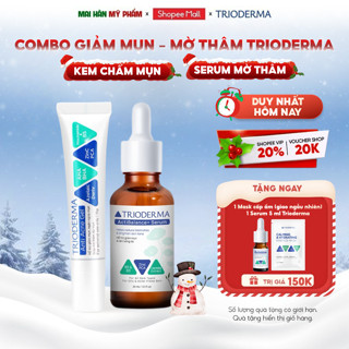  Combo gel mụn Trioderma và serum Trioderma mờ thâm sáng da với Niacinamide và Zin PCA 15g & 30g 
