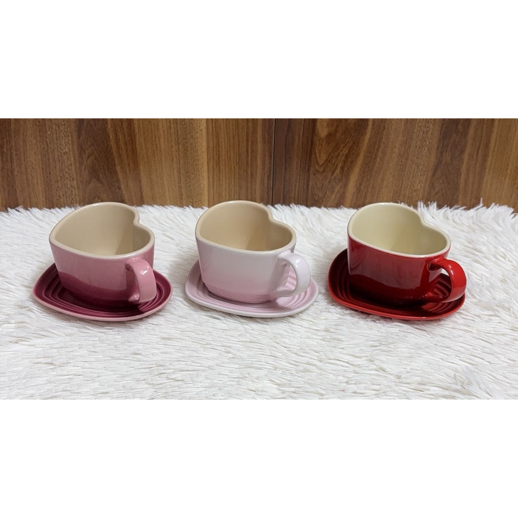 Sét cốc đĩa Le creuset trái tim