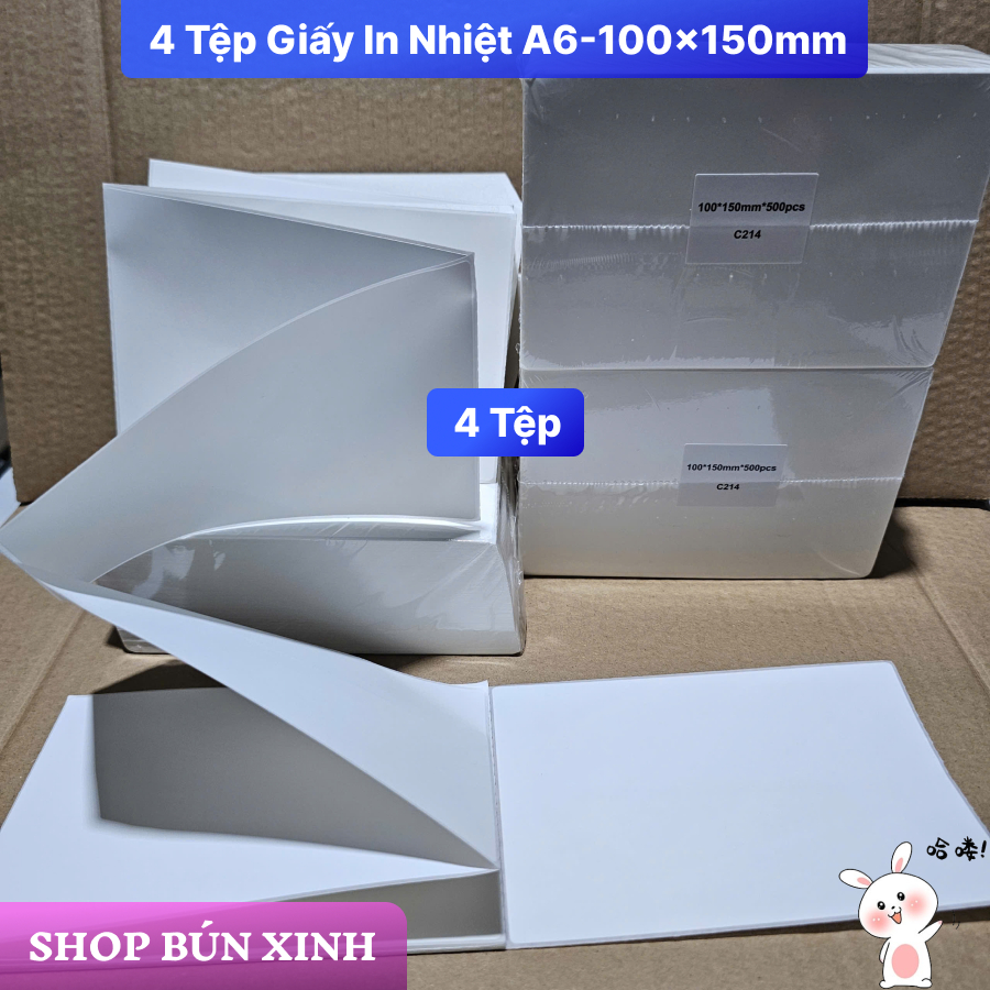 ❌ComBo 4 Tệp A6❌GIẤY IN NHIỆT DECAL A6 -100x150MM /Tệp 500 Tờ, In Bill TMĐT . [TTBX]