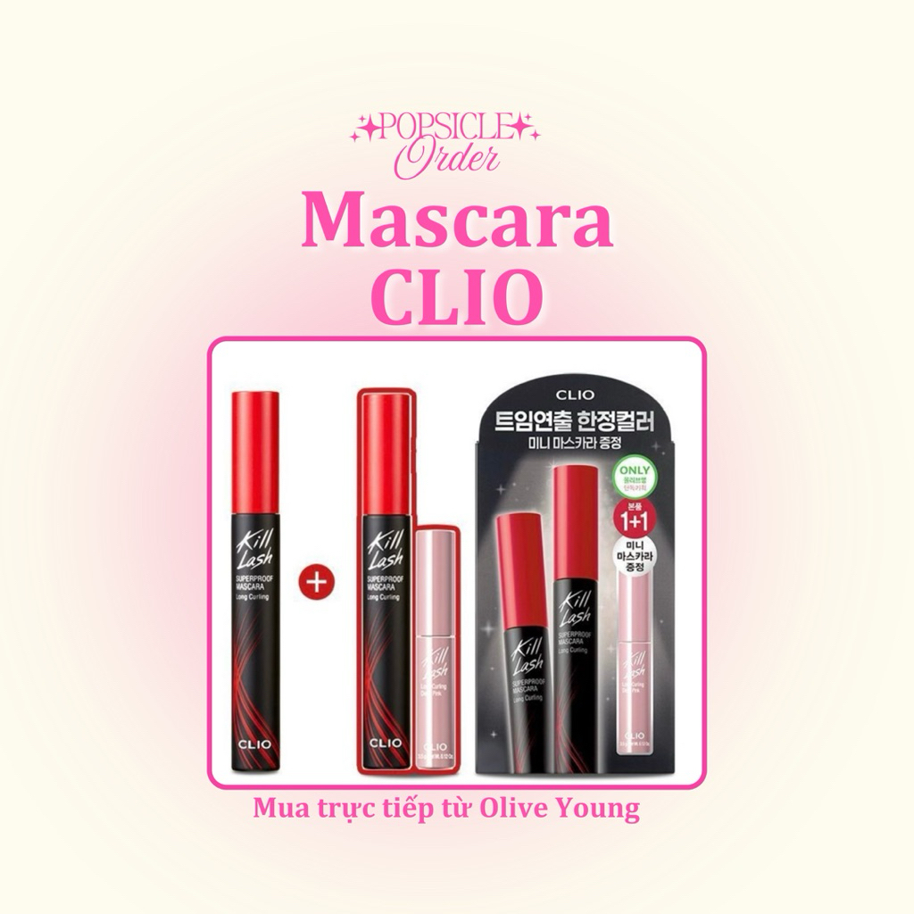 [SẴN] Mascara CLIO làm dài mi (Độc quyền Olive Young Awards 2025) | Xách tay trực tiếp từ Olive Youn
