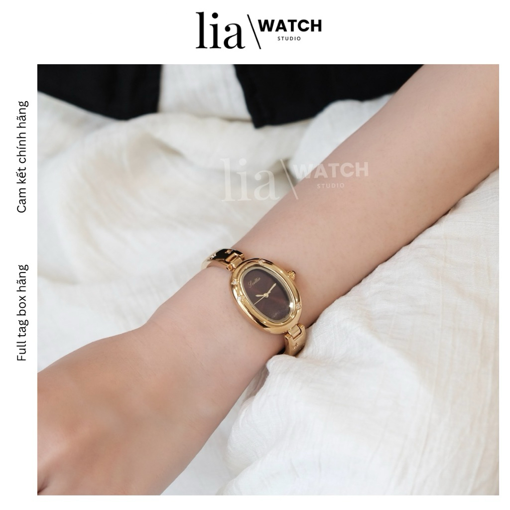 [LiaWatch] - Hàng chính hãng - Đồng hồ nữ 𝐒𝐜𝐨𝐭𝐭𝐢𝐞 𝐓𝐇𝐄 𝐄𝐋𝐈𝐒𝐄 full box hãng dáng oval tròn mạ vàng cổ điển và sang trọng