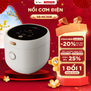  Nồi Cơm Điện Tử Bear Lòng Nồi 6 Lớp Đa Năng Nấu Cơm Nấu Cháo Hầm Hấp Hâm Nóng Hẹn Giờ Lòng Nồi 1.2L SB-NC30B 