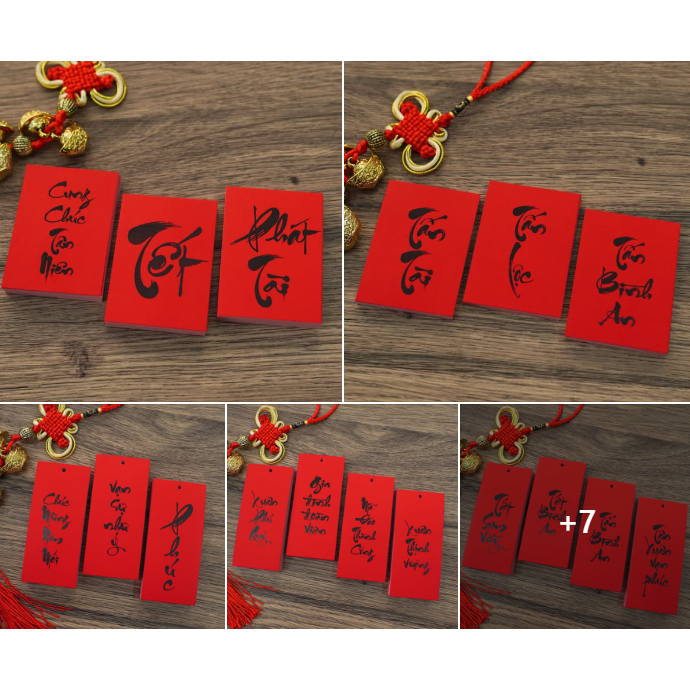 Tag Giấy Đỏ Ruy Băng Đỏ Dây Nguyện Ước Trang Trí Tết