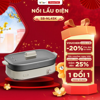  Bếp Nướng Điện Bear 4.5L 6 Nồi Lẩu Nướng Điện Đa Năng Chống Dính Nồi Lẩu Bếp Nướng Nồi Nấu Điện Mini SB-NL45K 