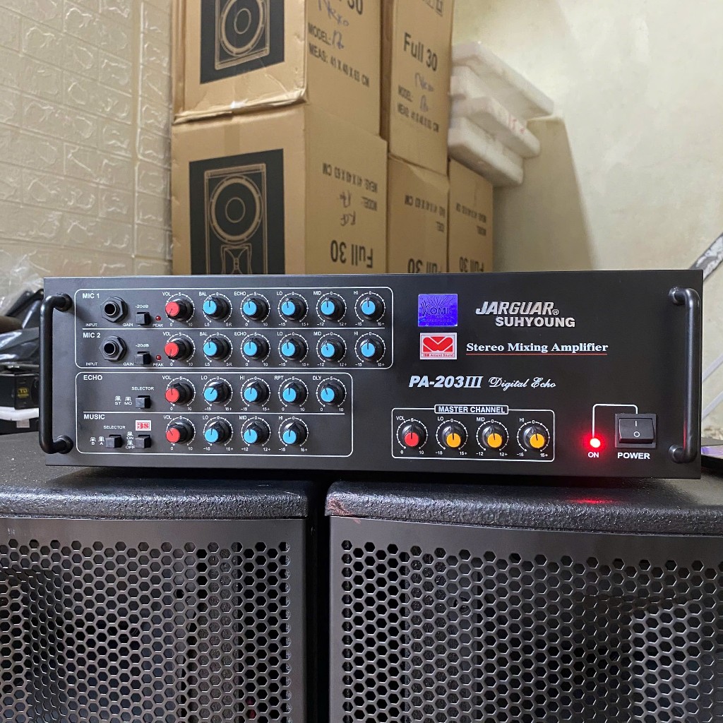 Amply Jarguar PA-203III Komi 12 Sò - 600w, Amply Karaoke Công Suất Lớn Nghe Nhạc Và Hát Karaoke Hay.