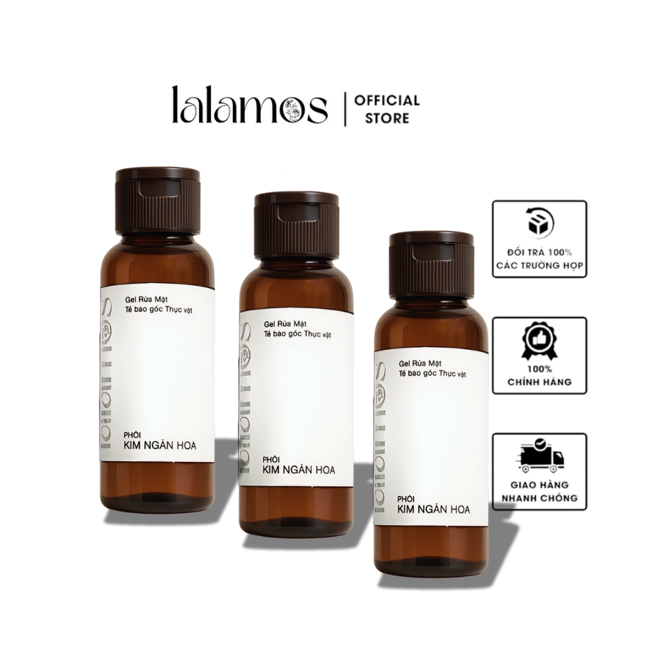 Combo 3 Chai Sữa Rửa Mặt Lalamos Phôi Kim Ngân Hoa Làm Sạch Sâu Và Cấp Ẩm Mini Size - 50ml