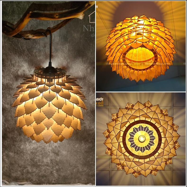 Đèn Atiso trang trí- gỗ Plywood