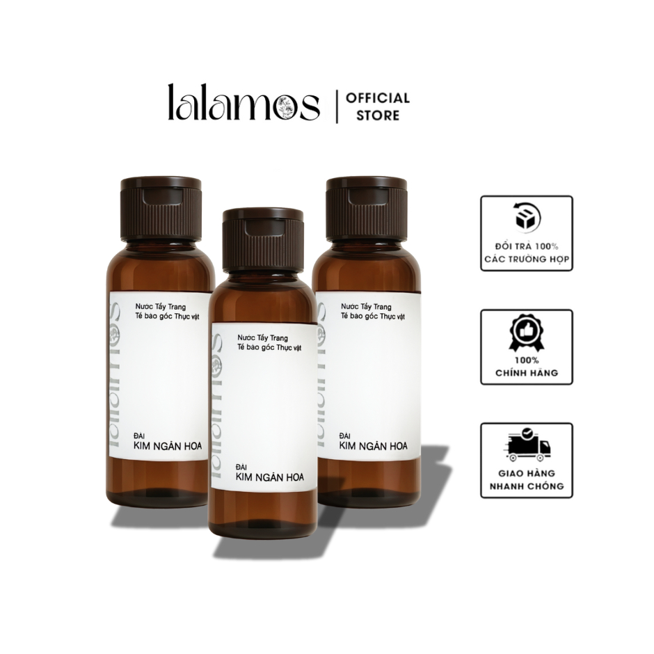 Combo 3 Chai Nước Tẩy Trang Lalamos Đài Kim Ngân Hoa Sạch Sâu Mini Size - 50ml